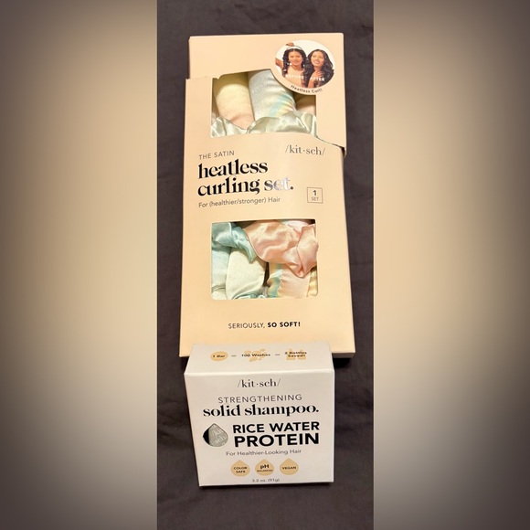 Kitsch Other - Kitsch Rice Water Protein Solid Strengthening Shampoo/Heatless Curling Set - NIB